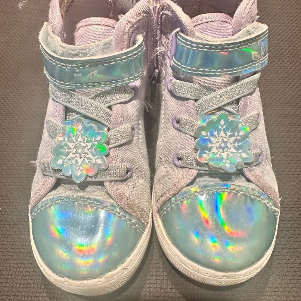 Kids Holographic Frozen Snowflake Sneakers